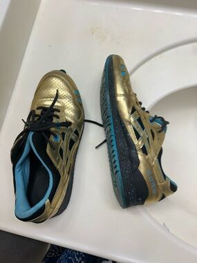 Asics Gold and Teal Athletic Shoes